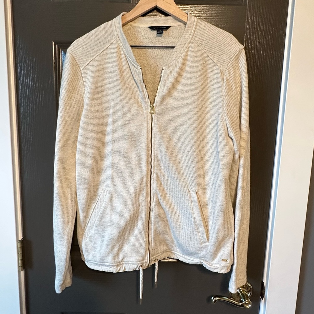 Tommy Hilfiger Gray Zip Up Jacket SIZE L - Picture 2 of 7